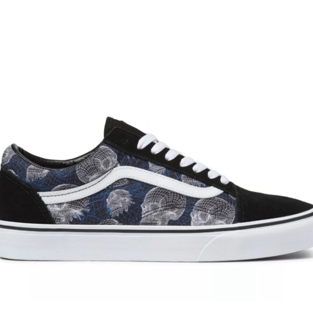 Vans Old Skool Wireframe Skull White/Black/Blue.